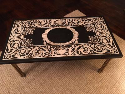  Maison Bagu s GILT BRONZE BAMBOO LEG COFFEE TABLE WITH ORNATE TOP
