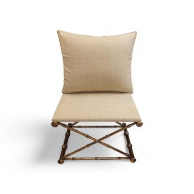  Maison Bagu s Golden Bamboo Bench with Cushion by Maison Bagu s 1960s