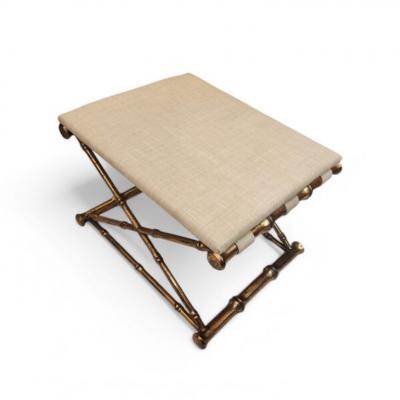  Maison Bagu s Golden Bamboo Bench with Cushion by Maison Bagu s 1960s