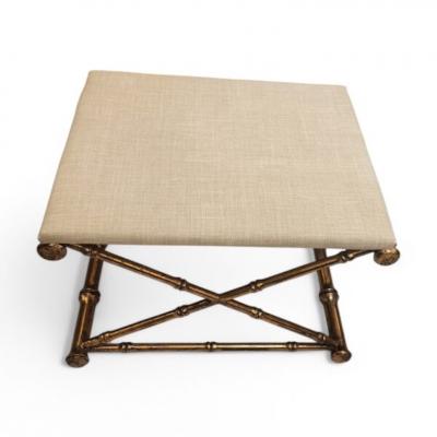  Maison Bagu s Golden Bamboo Bench with Cushion by Maison Bagu s 1960s