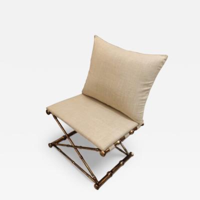  Maison Bagu s Golden Bamboo Bench with Cushion by Maison Bagu s 1960s