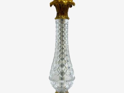  Maison Bagu s Hollywood Regency Cut Crystal Gilt Brass Candelabras France 1930s