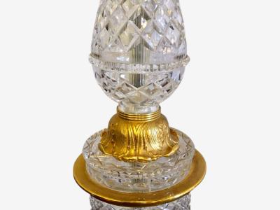  Maison Bagu s Hollywood Regency Cut Crystal Gilt Brass Candelabras France 1930s