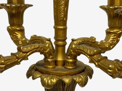  Maison Bagu s Hollywood Regency Cut Crystal Gilt Brass Candelabras France 1930s