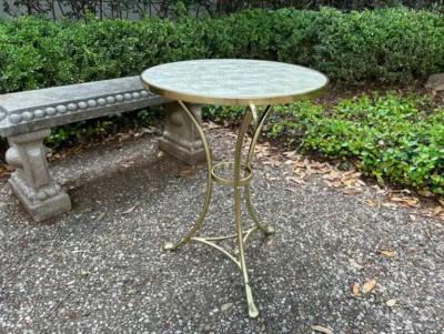  Maison Bagu s Italian Brass and Capiz Shell Table
