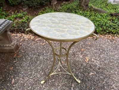  Maison Bagu s Italian Brass and Capiz Shell Table