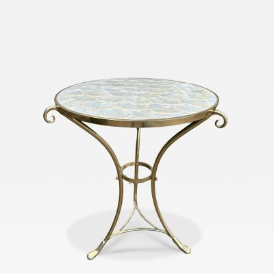  Maison Bagu s Italian Brass and Capiz Shell Table