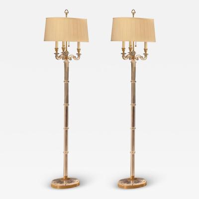  Maison Bagu s Italian Modern Neoclassical Style Crystal Brass Floor Lamp Maison Bagu s Pair