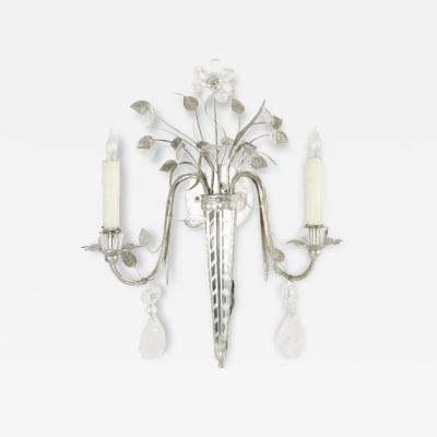  Maison Bagu s Louis XV Style Maison Bagues Rock Crystal Two Light Wall Sconce