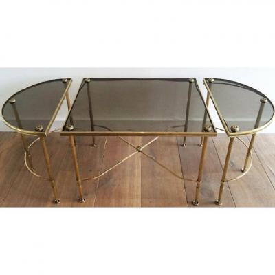  Maison Bagu s MAISON BAGUES TRIPARTITE BRASS COFFEE TABLE