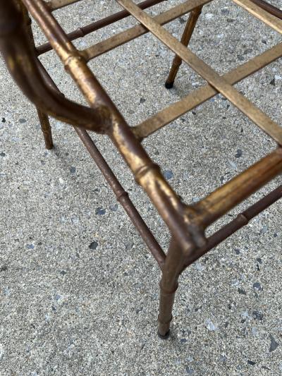  Maison Bagu s MID CENTURY GILT METAL BAMBOO DINING TABLE AND FOUR CHAIRS