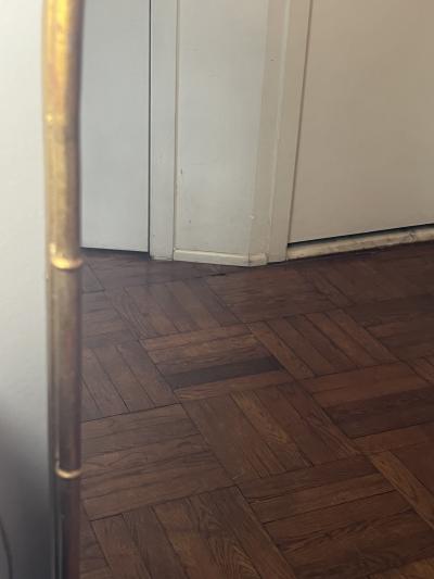  Maison Bagu s MID CENTURY ITALIAN GILT METAL BAMBOO DESIGN MIRROR