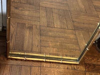  Maison Bagu s MID CENTURY ITALIAN GILT METAL BAMBOO DESIGN MIRROR