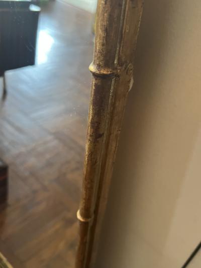  Maison Bagu s MID CENTURY ITALIAN GILT METAL BAMBOO DESIGN MIRROR