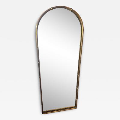  Maison Bagu s MID CENTURY ITALIAN GILT METAL BAMBOO DESIGN MIRROR