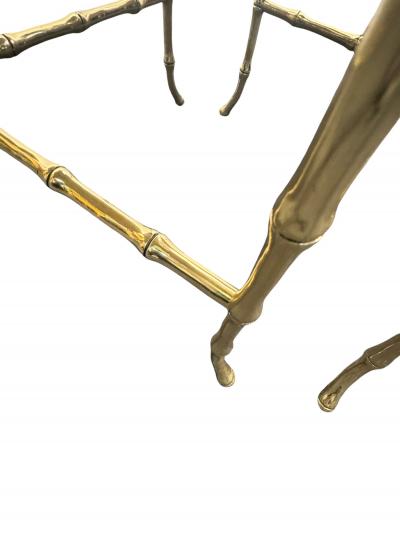  Maison Bagu s MID CENTURY POLISHED BRASS MARBLE BAMBOO DESIGN SIDE TABLES BY MAISON BAGUES
