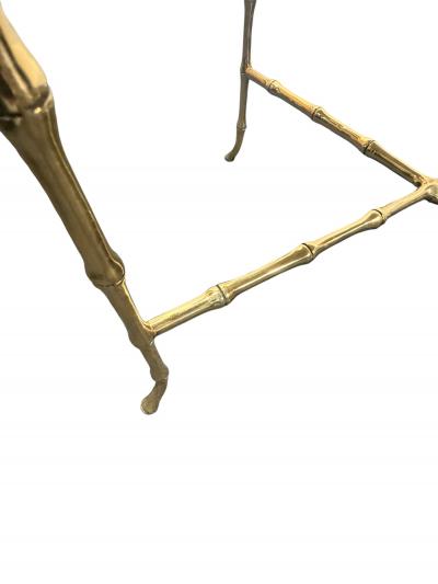  Maison Bagu s MID CENTURY POLISHED BRASS MARBLE BAMBOO DESIGN SIDE TABLES BY MAISON BAGUES