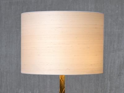  Maison Bagu s Maison Bagu s Brass Tripod Floor Lamp with Foliate Decor France 1940s