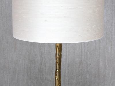  Maison Bagu s Maison Bagu s Brass Tripod Floor Lamp with Foliate Decor France 1940s
