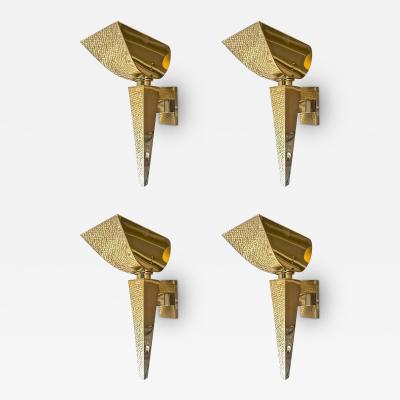  Maison Bagu s Maison Bagu s Rare Documented Set of Four Neoclassic Gold Bronze Torch Sconces