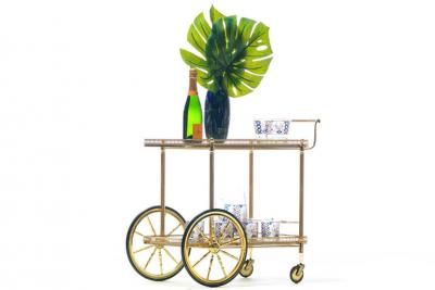  Maison Bagu s Maison Bagu s Style Neoclassical Brass Bar Cart circa 1970