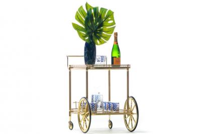  Maison Bagu s Maison Bagu s Style Neoclassical Brass Bar Cart circa 1970