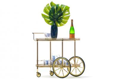  Maison Bagu s Maison Bagu s Style Neoclassical Brass Bar Cart circa 1970