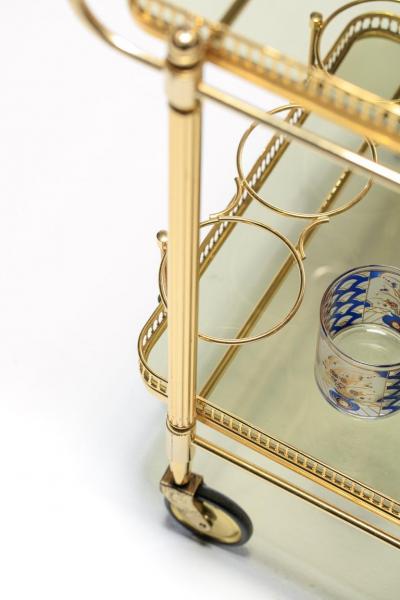  Maison Bagu s Maison Bagu s Style Neoclassical Brass Bar Cart circa 1970