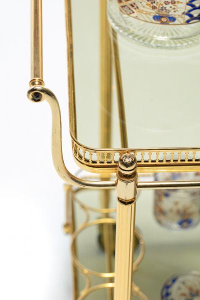  Maison Bagu s Maison Bagu s Style Neoclassical Brass Bar Cart circa 1970
