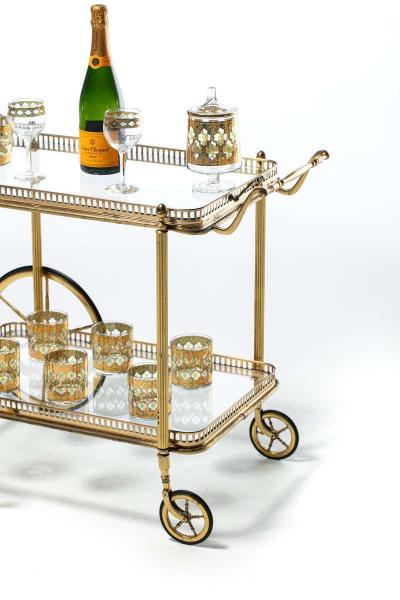  Maison Bagu s Maison Bagu s Style Neoclassical Brass Bar Cart circa 1970
