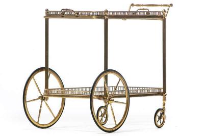  Maison Bagu s Maison Bagu s Style Neoclassical Brass Bar Cart circa 1970