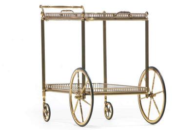  Maison Bagu s Maison Bagu s Style Neoclassical Brass Bar Cart circa 1970