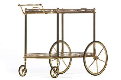  Maison Bagu s Maison Bagu s Style Neoclassical Brass Bar Cart circa 1970
