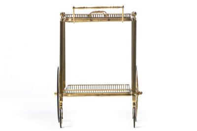  Maison Bagu s Maison Bagu s Style Neoclassical Brass Bar Cart circa 1970
