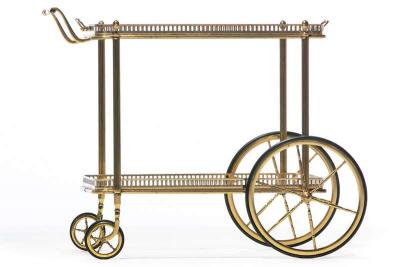  Maison Bagu s Maison Bagu s Style Neoclassical Brass Bar Cart circa 1970