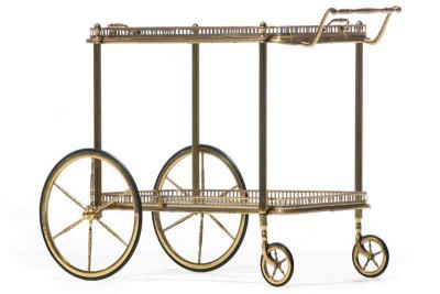  Maison Bagu s Maison Bagu s Style Neoclassical Brass Bar Cart circa 1970