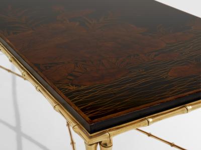  Maison Bagu s Maison Bagu s bamboo brass Chinese lacquered coffee table 1950s