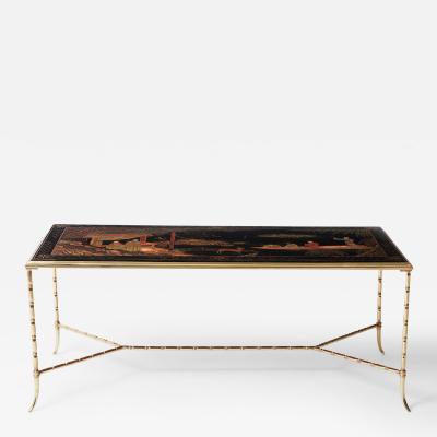  Maison Bagu s Maison Bagu s bamboo brass Chinese lacquered coffee table 1960s
