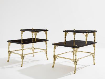  Maison Bagu s Maison Bagu s bamboo bronze chinoiserie lacquered end tables 1940s