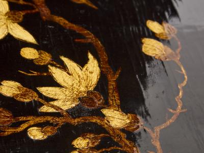  Maison Bagu s Maison Bagu s bamboo bronze chinoiserie lacquered end tables 1940s