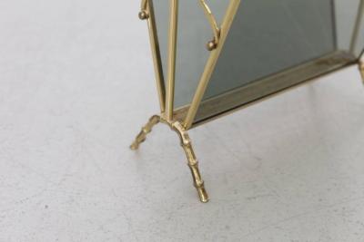 Maison Bagu s Maison Bagues Brass and Glass Faux Bamboo Magazine Rack