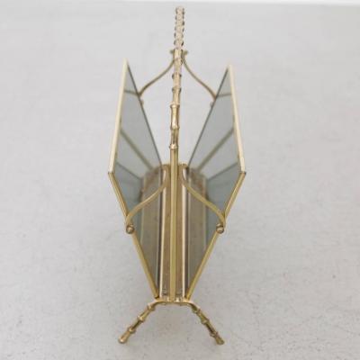  Maison Bagu s Maison Bagues Brass and Glass Faux Bamboo Magazine Rack
