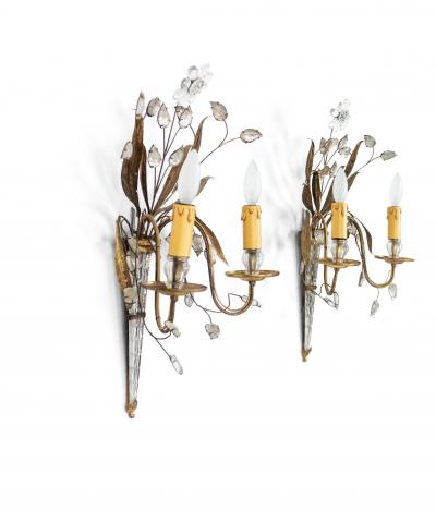  Maison Bagu s Maison Bagues French Mid Century Gilt Branch Wall Sconces