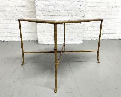  Maison Bagu s Maison Bagues Gilt Iron Carrara Marble Top Side Tables