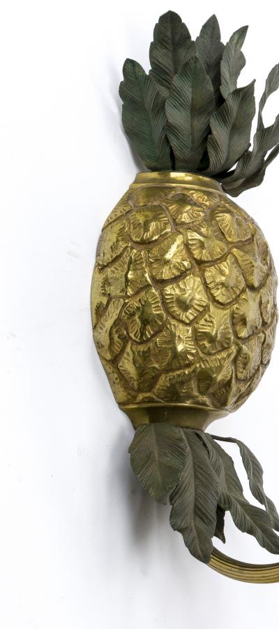 Maison Bagu s Maison Bagues Gold Bronze Pineapple Pair of Sconces