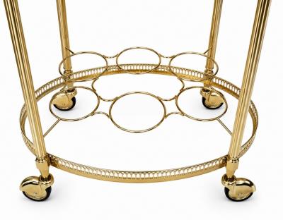  Maison Bagu s Maison Bagues Oval Brass Bar Cart Circa 1960