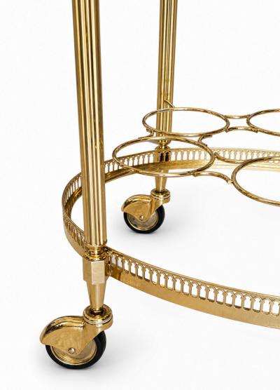  Maison Bagu s Maison Bagues Oval Brass Bar Cart Circa 1960