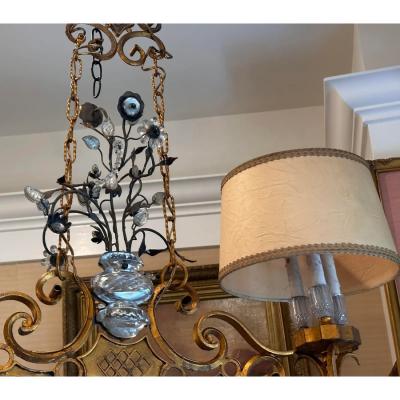  Maison Bagu s Maison Bagues Rock Crystal Double Pendant Pool Table Chandelier