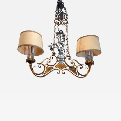  Maison Bagu s Maison Bagues Rock Crystal Double Pendant Pool Table Chandelier