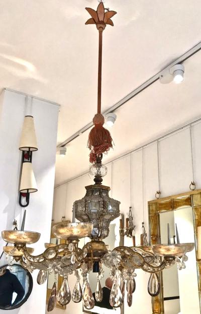  Maison Bagu s Maison Bagues rarest superb early baroque gold leaf wrought iron chandelier